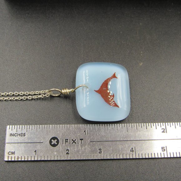 16" Sterling Silver Dolphin Pendant Necklace Vintage - Picture 5 of 6